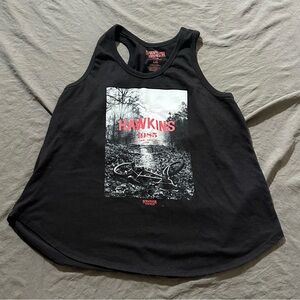 Hawkins 1985 Black Graphic Tank Top